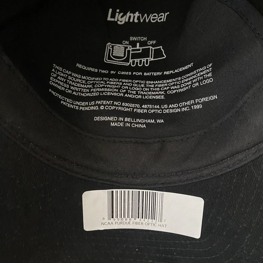 Purdue Boilermakers Lightwear strapback‎ hat NCAA LED light-up logo cap